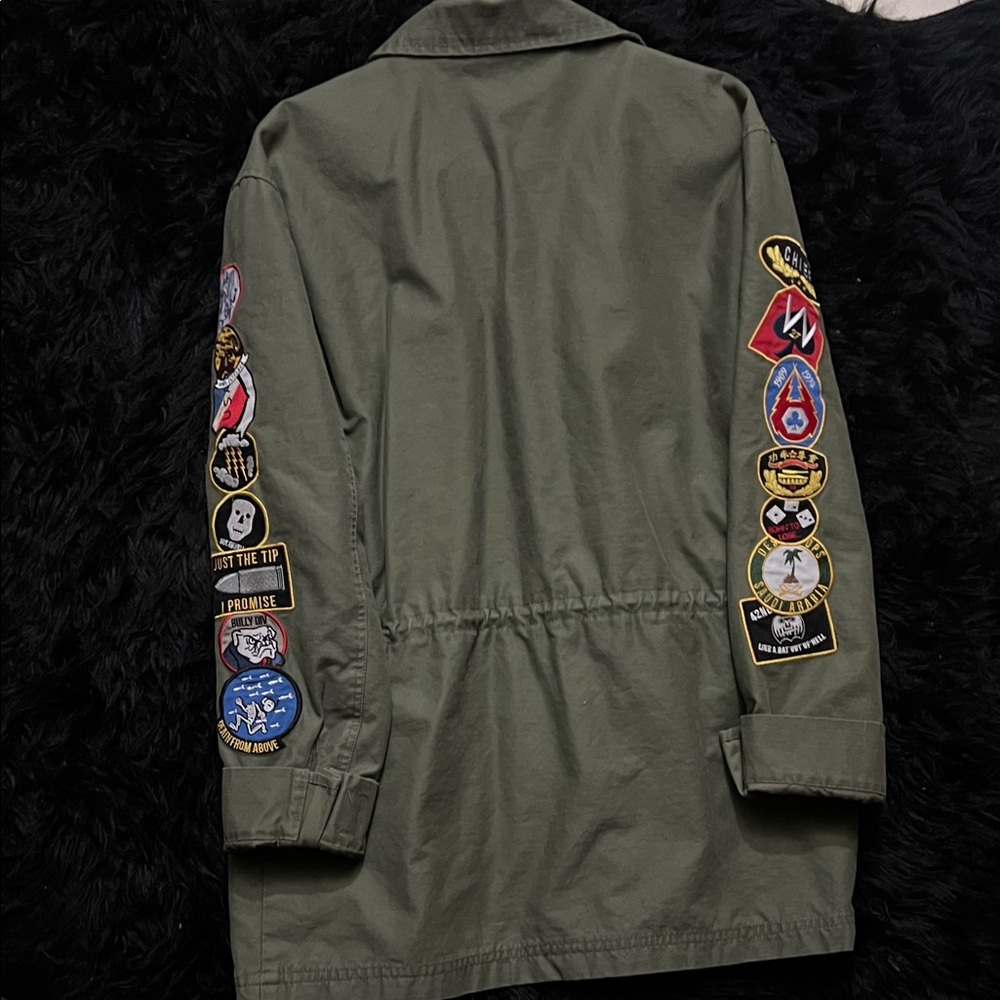 Olive Green Patchwork Jacket - image 3